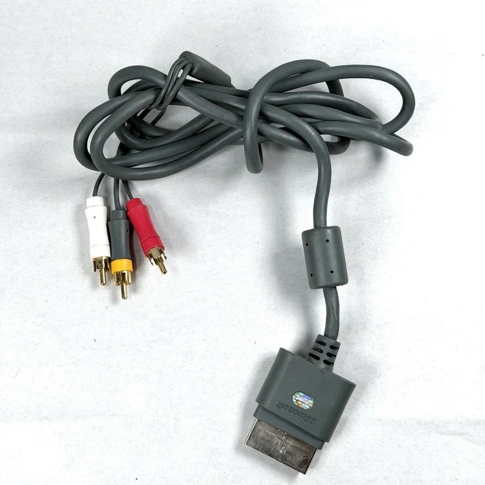 Genuine OEM Microsoft XBOX 360 Composite GREY AV Cable X810972-001 / Tested